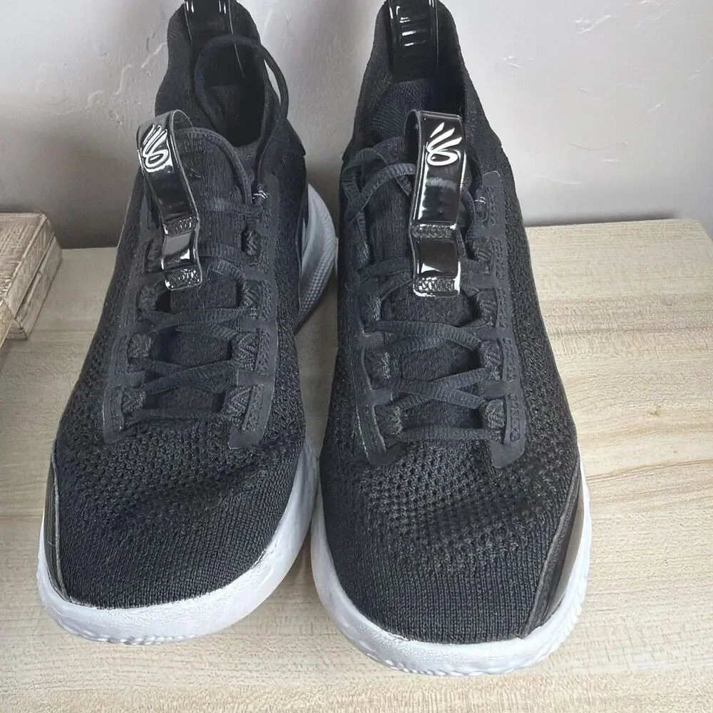 Under Armour Curry Flow 8 Black White Basketball Shoes Mens 8.5 Women’s 10